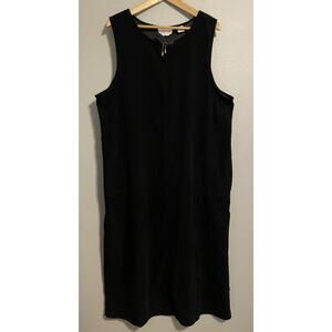 Vintage Womens Maxi Dress Size 1X Black Velvet Sleeveless Stretch Normcore 90s